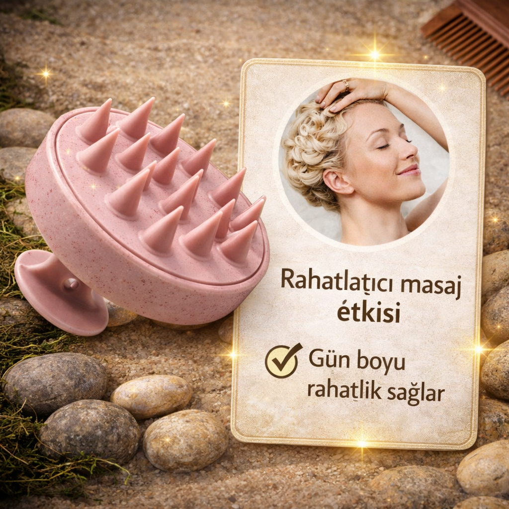 Saç Masaj Fırçası | Kepeği Bitirir, Kan Dolaşımını Hızlandırır