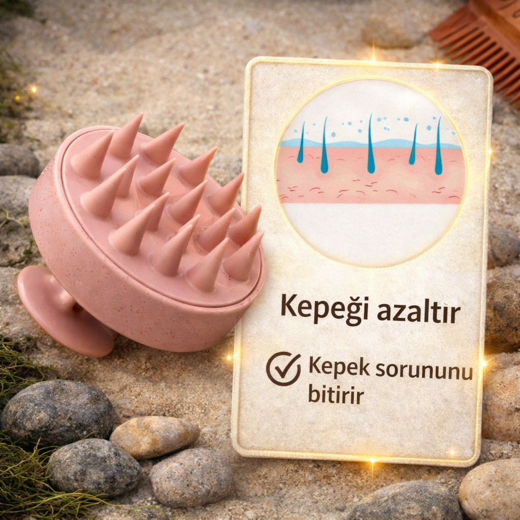 Saç Masaj Fırçası | Kepeği Bitirir, Kan Dolaşımını Hızlandırır